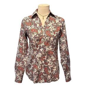 Jones New York Women's Blouse Paisley Multi-Color Size XS